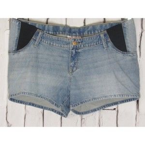 Isabel Maternity Women Jeans Shorts Size 14/32 Blue MIDI Sandblasted Denim